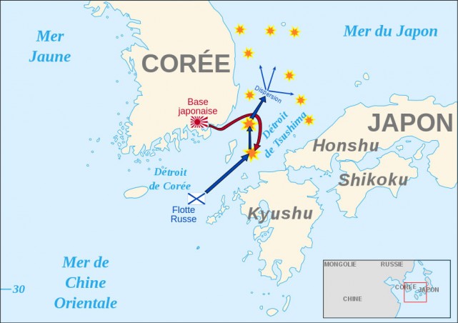 Plan de la bataille de Tsoushima