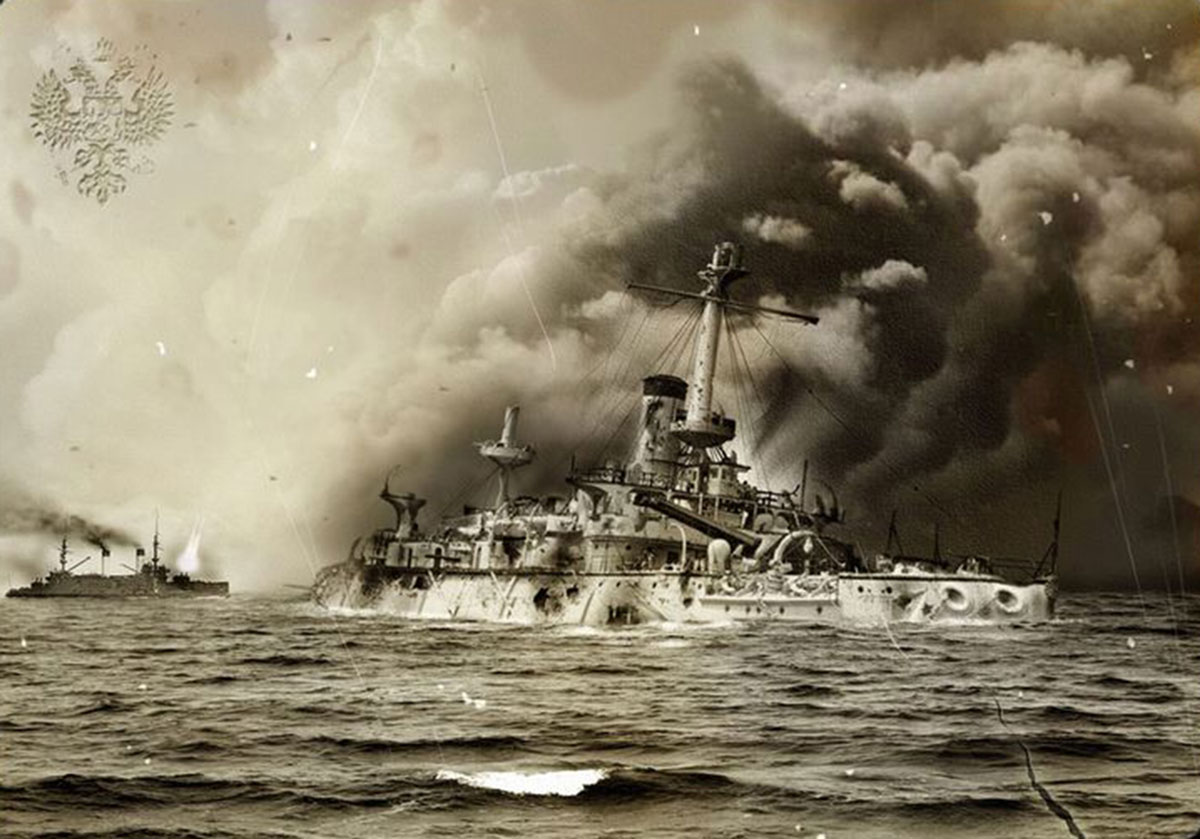 Croiseurs russes pendant la bataille de Tsoushima